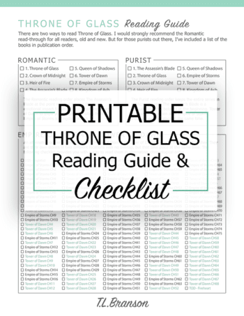 Throne of Glass Reading Guide Pinterest - T.L. Branson